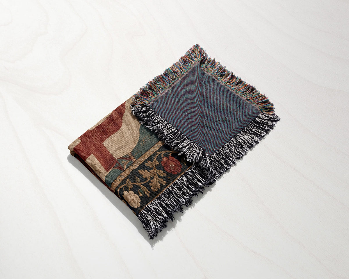 CalmNestStyle Saint George Under the English Flag jacquard woven blanket
