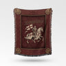 Templars On Horse Under Templars Text On Framed Background Templar Woven Blanket
