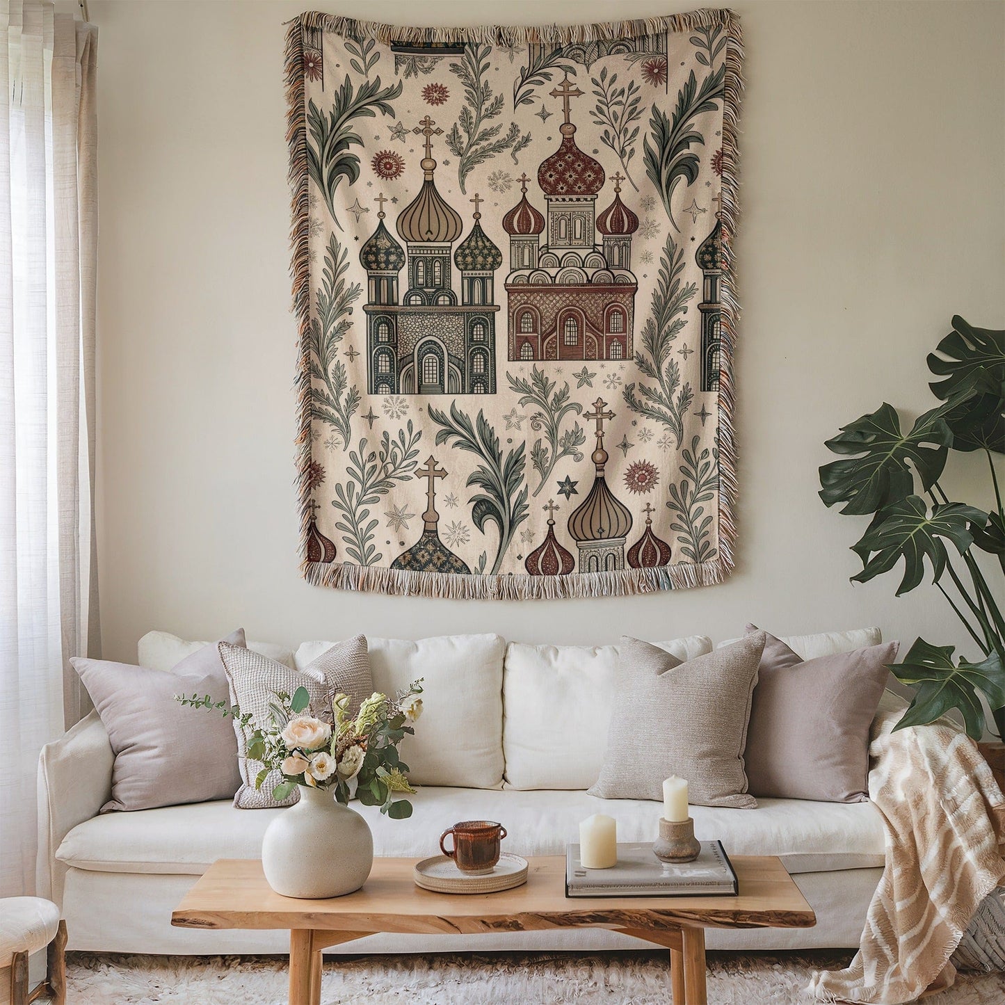 Intricate Russian Architectural Tapestry Wall Art