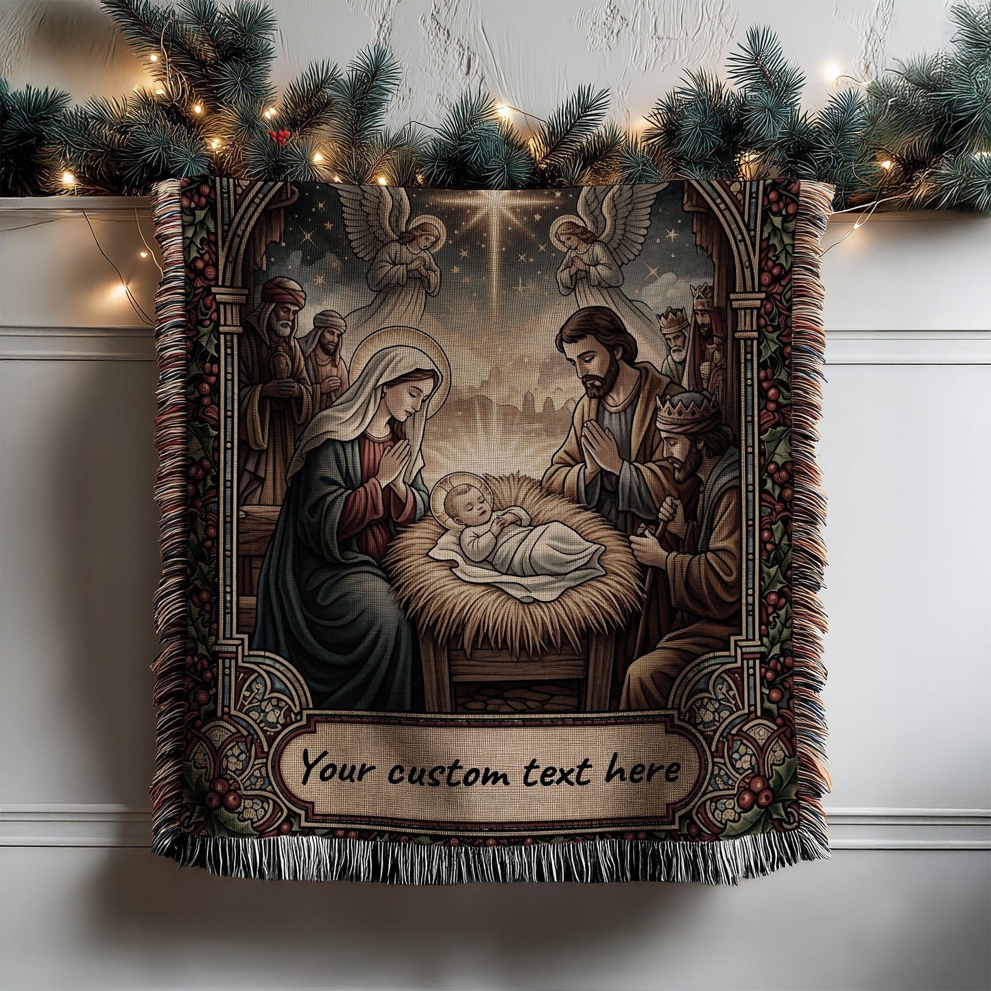 Custom Nativity Scene Tapestry Christmas Decor