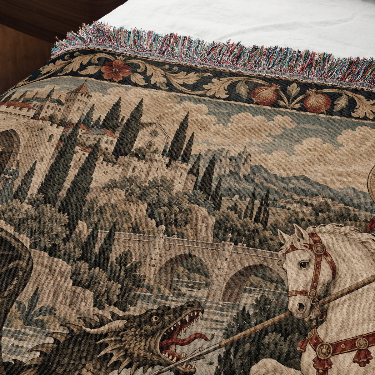 CalmNestStyle Saint George At the River jacquard woven blanket