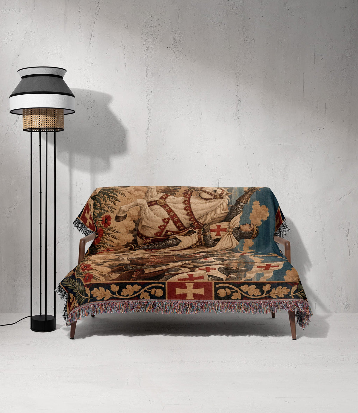 CalmNestStyle Baldwin IV Leading the Charge jacquard woven blanket
