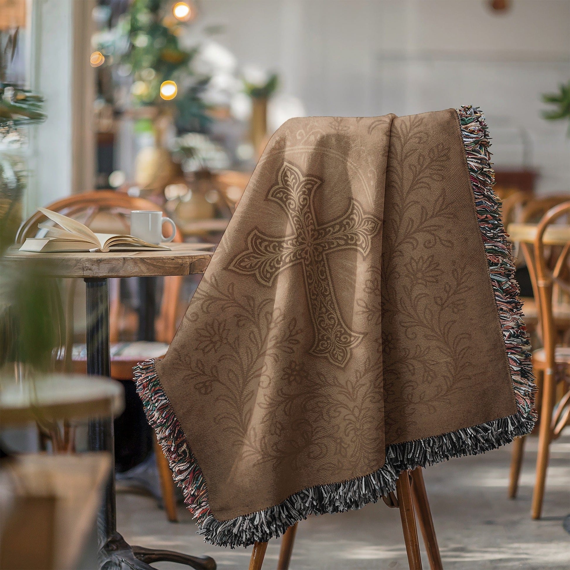 Cozy Cross Patterned Decorative Throw Blanket