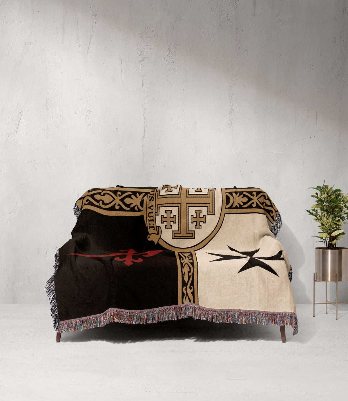 MyDesigns Ancient Orders I Deus Vult Night jacquard woven blanket