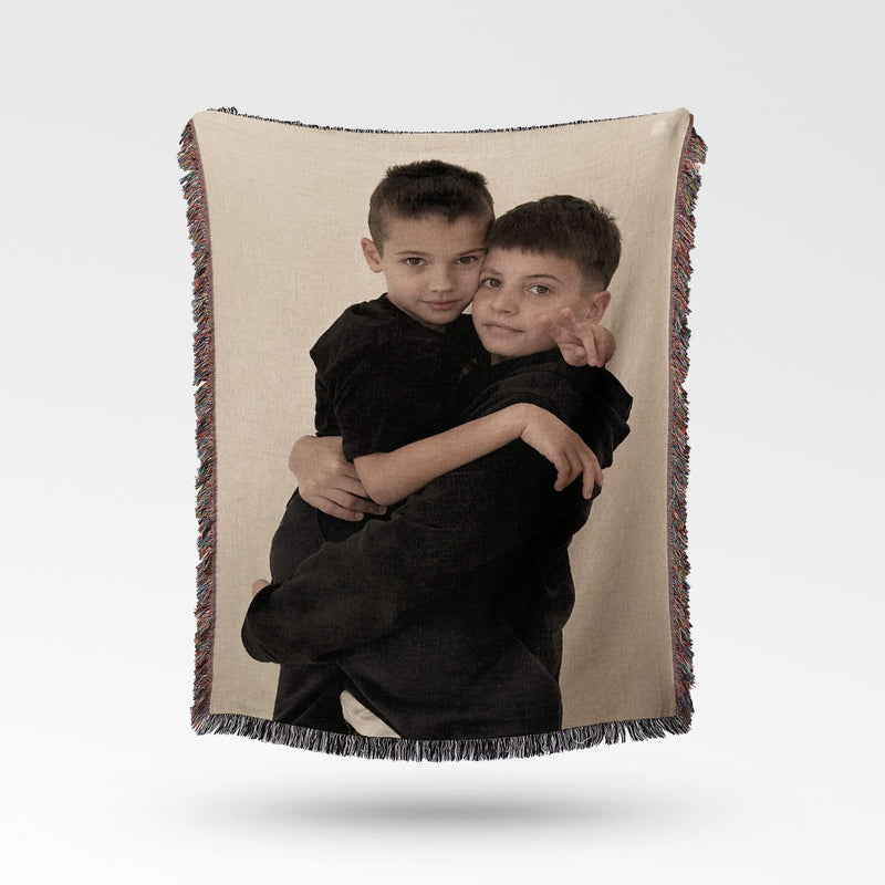 CalmNestStyle Custom Picture Blanket Personalized Throw Unique Gift for Family jacquard woven blanket