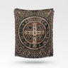 Ornate Saint Benedict Medal Woven Blanket