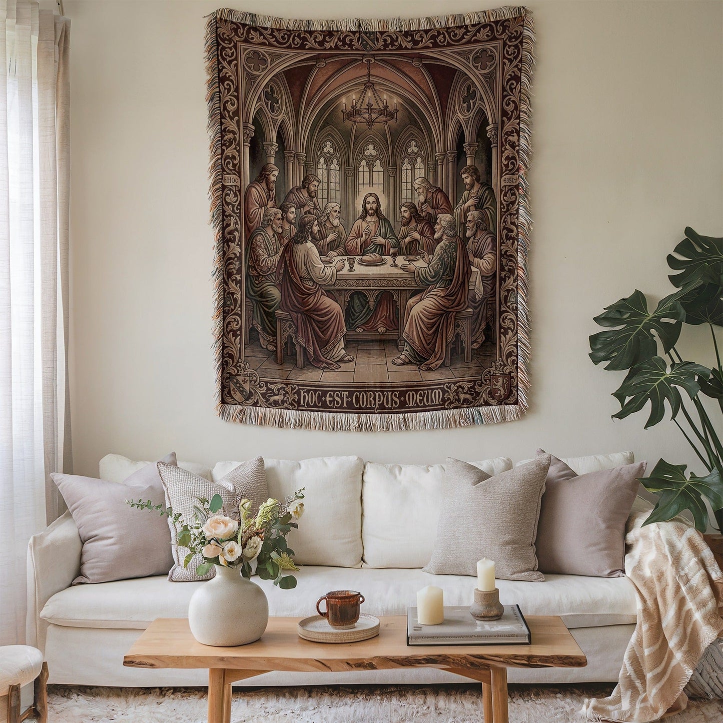 Religious Last Supper Woven Wall Hanging Art Piece