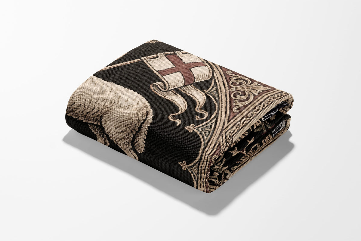 CalmNestStyle Sacred Lamb & Dove Art Woven Blanket jacquard woven blanket