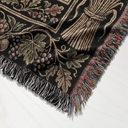 CalmNestStyle Heritage Lamb & Dove Woven Blanket jacquard woven blanket