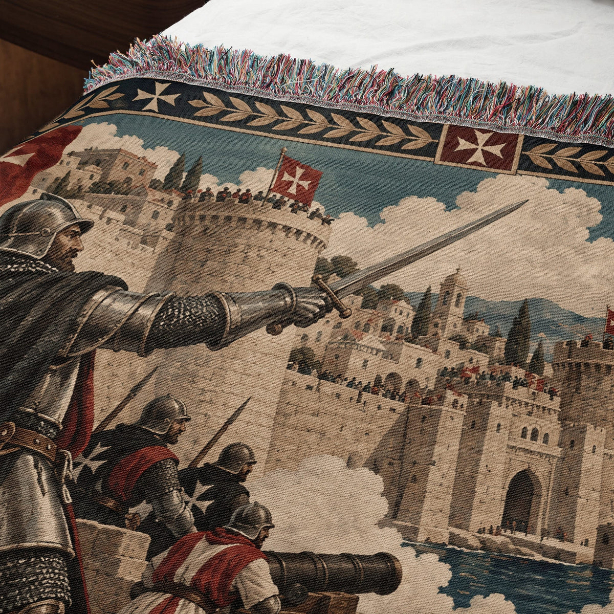 CalmNestStyle Knights of Malta Defending the Fortress Woven Blanket jacquard woven blanket