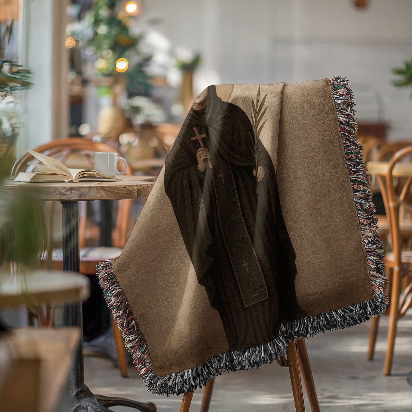 Monastic Design Throw Blanket for Cozy Living Areas