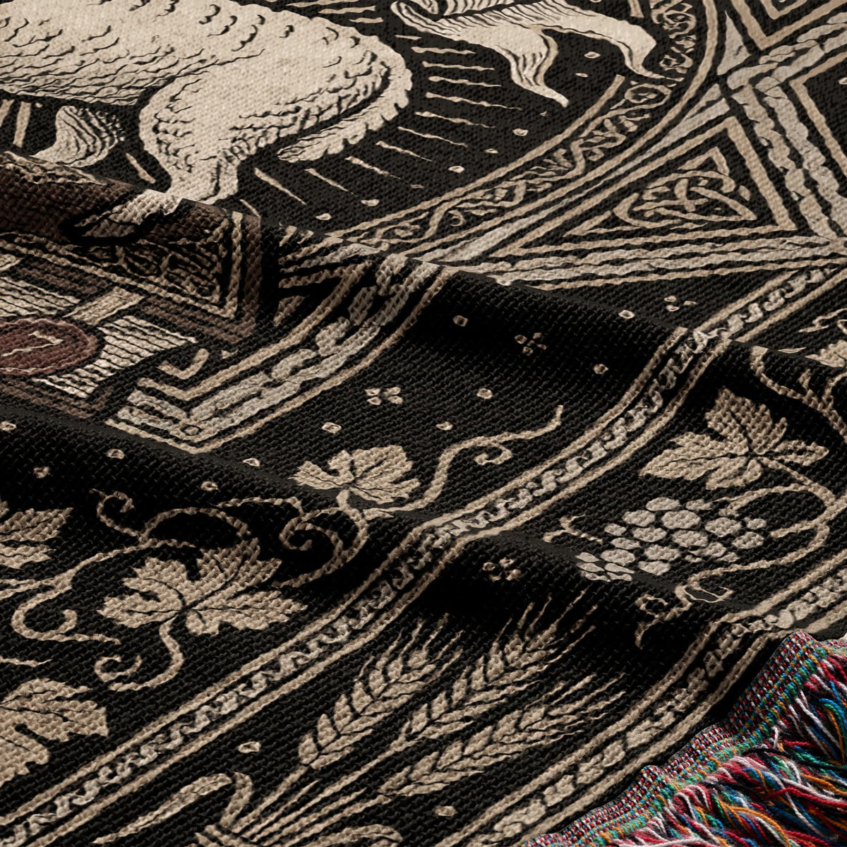CalmNestStyle Sacred Iconography Woven Blanket jacquard woven blanket