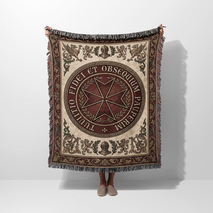 CalmNestStyle Tuitio Fidei et Obsequium Pauperum Seal Woven Blanket jacquard woven blanket
