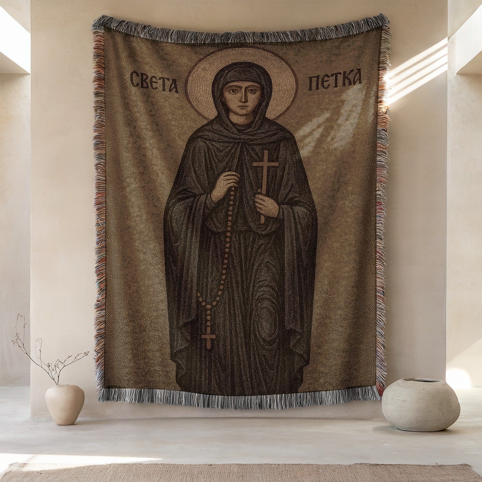 Saint Petka Icon Woven Tapestry Home Decor