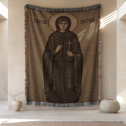 Saint Petka Icon Woven Tapestry Home Decor