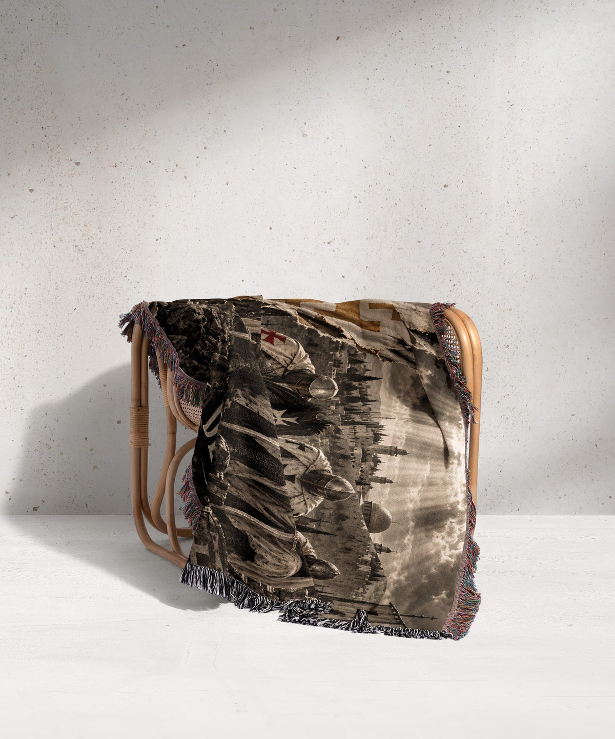 CalmNestStyle Crusader Knights Kneeling Before Jerusalem Woven Blanket jacquard woven blanket