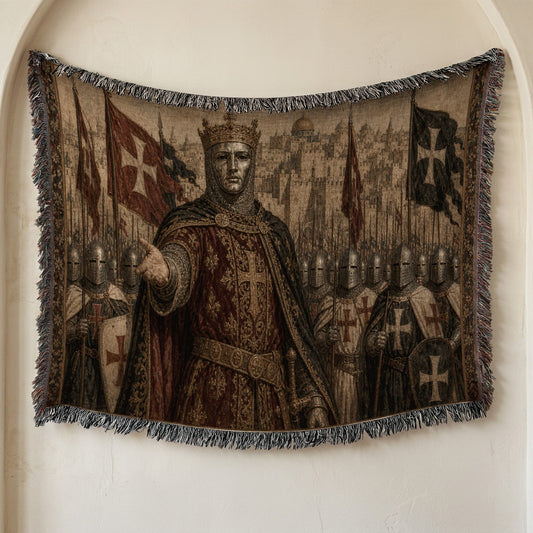 CalmNestStyle Baldwin IV with Templars and Hospitallers jacquard woven blanket
