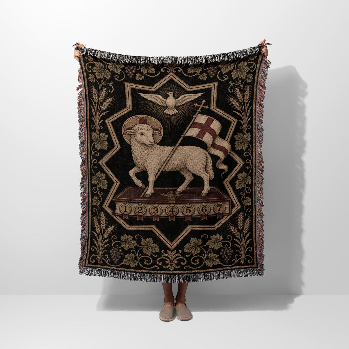 CalmNestStyle Agnus Dei Reverie Woven Blanket jacquard woven blanket