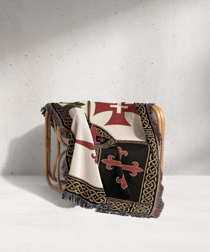 MyDesigns Military Orders Tapestry Blanket – Order of Christ, Alcantara, Calatrava & Santiago Woven Throw jacquard woven blanket