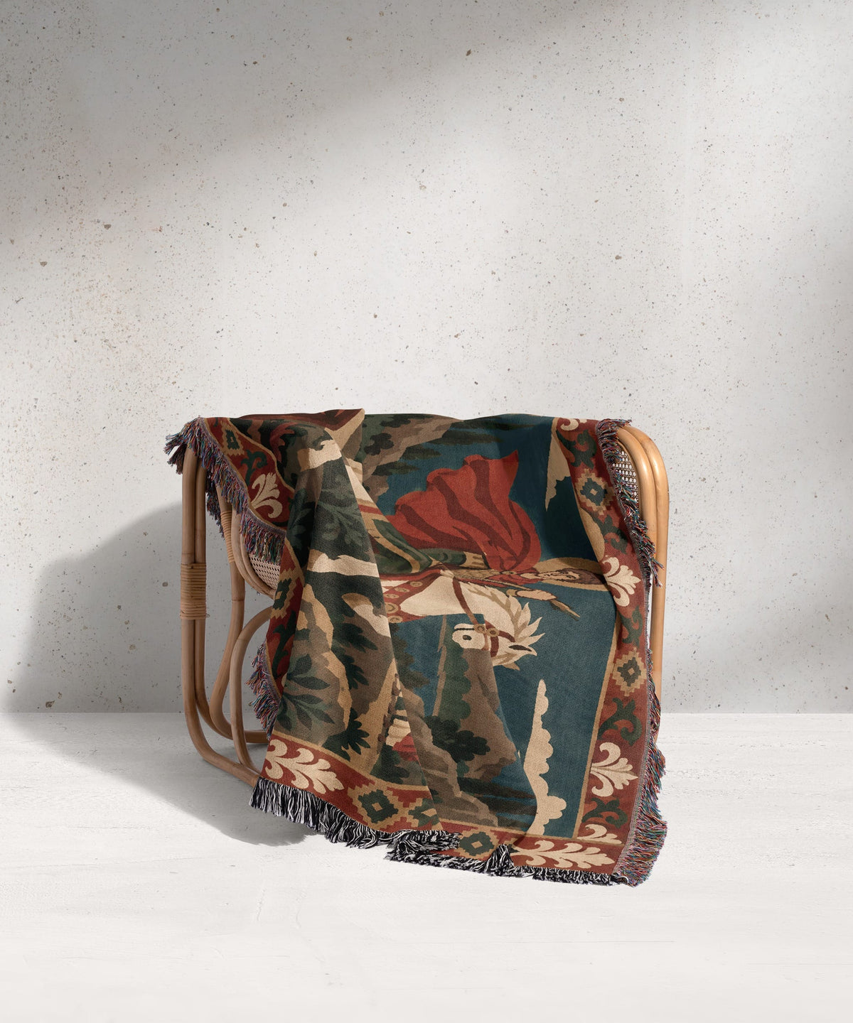 CalmNestStyle Saint George Folk Art Dragon Slayer jacquard woven blanket