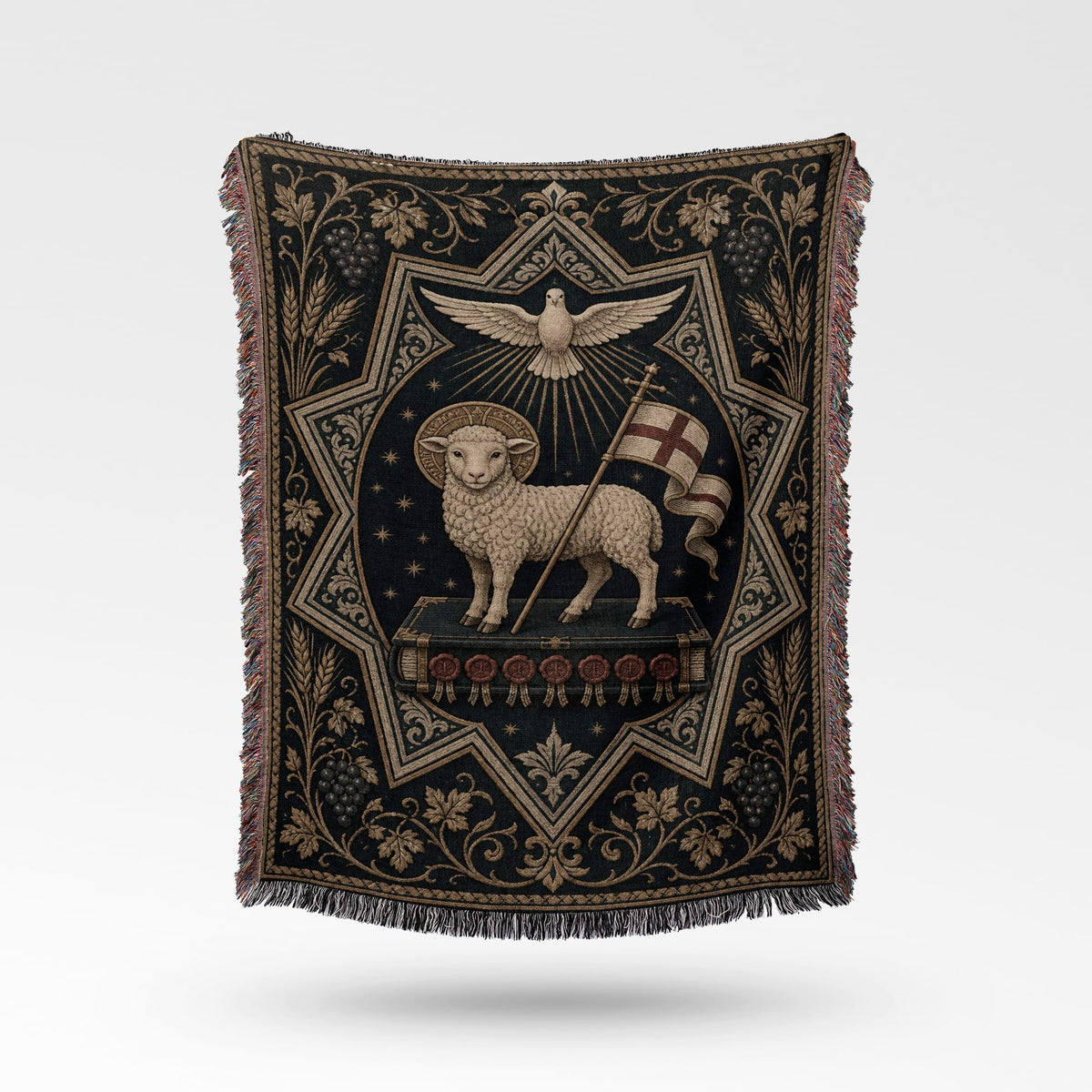 CalmNestStyle Divine Lamb Tapestry Woven Blanket jacquard woven blanket