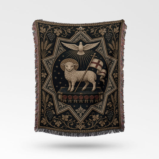 CalmNestStyle Divine Lamb Tapestry Woven Blanket jacquard woven blanket