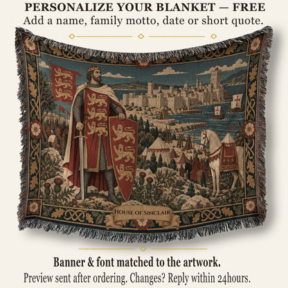 CalmNestStyle Richard the Lionheart at Acre jacquard woven blanket
