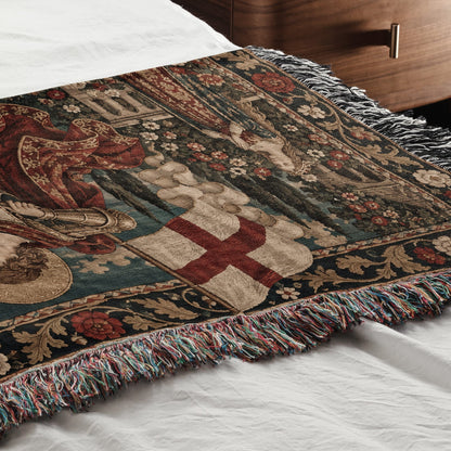 CalmNestStyle Saint George The Red Cross Banner jacquard woven blanket