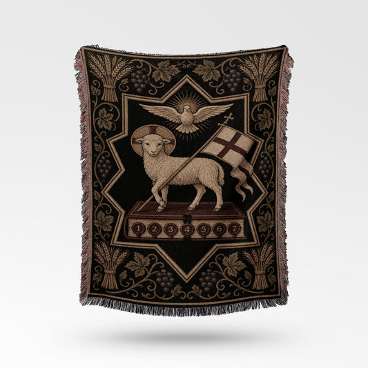CalmNestStyle Agnus Dei Sacred Art Woven Blanket jacquard woven blanket