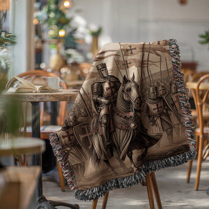 Medieval Knight Battle Scene Decorative Blanket