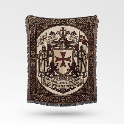 CalmNestStyle Noble Templar Heraldry Woven Blanket jacquard woven blanket