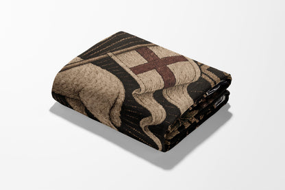 CalmNestStyle Sacred Lamb & Dove Woven Blanket jacquard woven blanket
