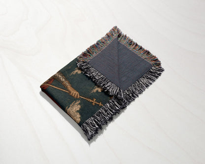 CalmNestStyle Saint George Icon at the Castle jacquard woven blanket