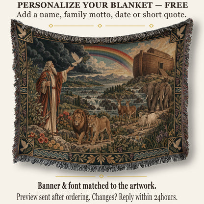 CalmNestStyle Noahs Ark Covenant After the Flood jacquard woven blanket