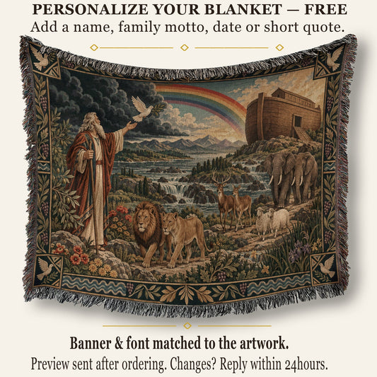 CalmNestStyle Noahs Ark Covenant After the Flood jacquard woven blanket