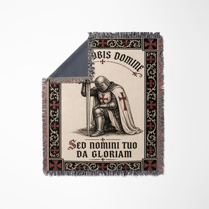 CalmNestStyle Non Nobis Domine Templar Knight Woven Blanket jacquard woven blanket