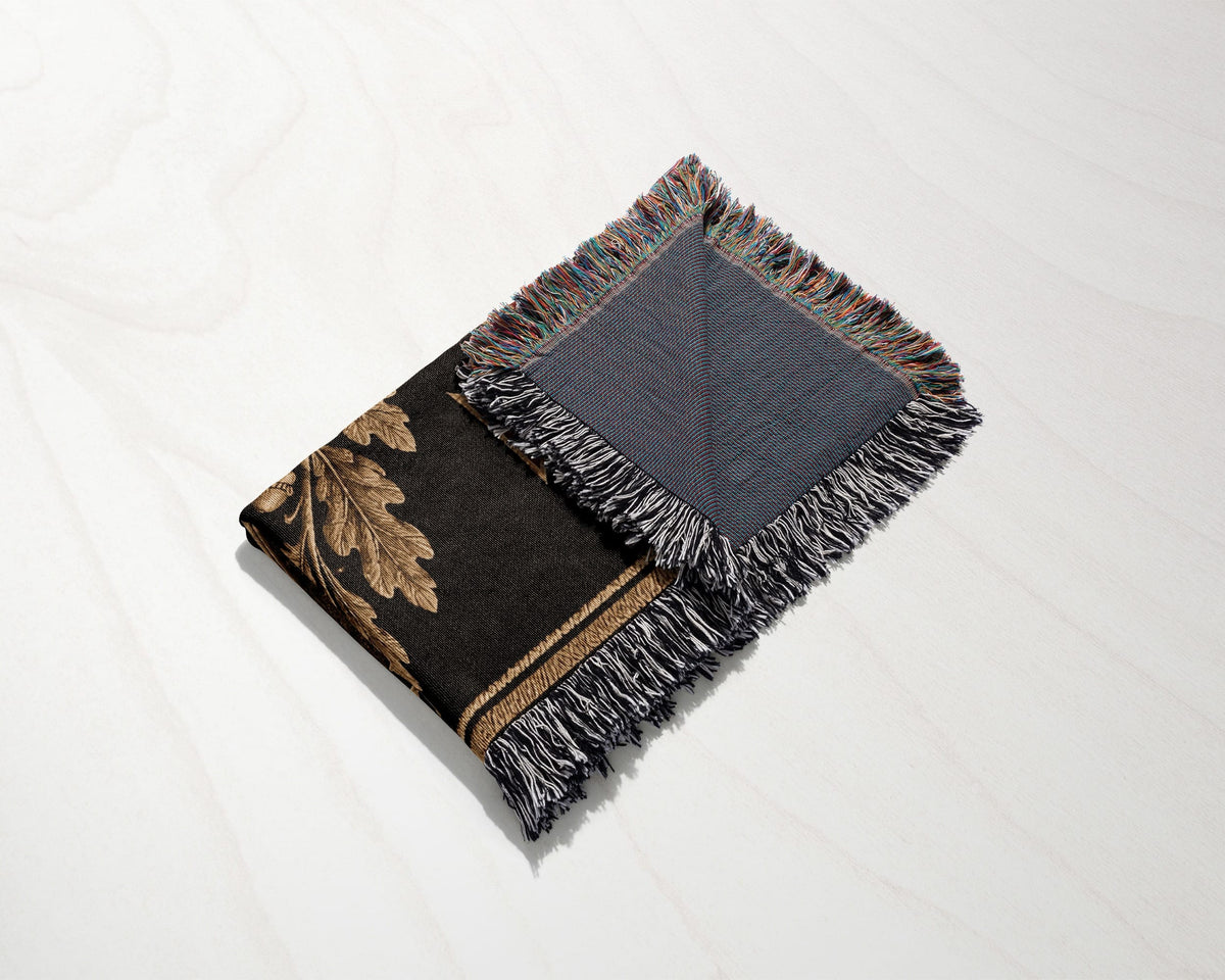 CalmNestStyle Sigillum Militum Xpisti Templar Seal in Gold jacquard woven blanket