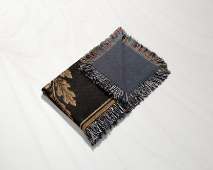 CalmNestStyle Sigillum Militum Xpisti Templar Seal in Gold jacquard woven blanket