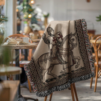 Medieval Knight on Horseback Decorative Throw Blanket