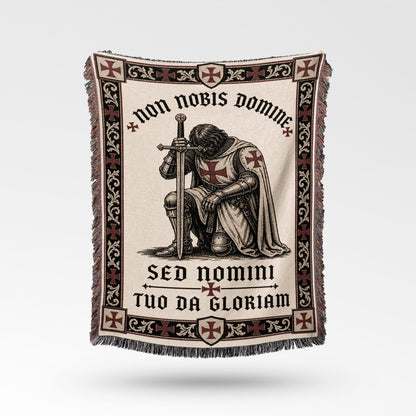 CalmNestStyle Non Nobis Domine Templar Knight Woven Blanket jacquard woven blanket