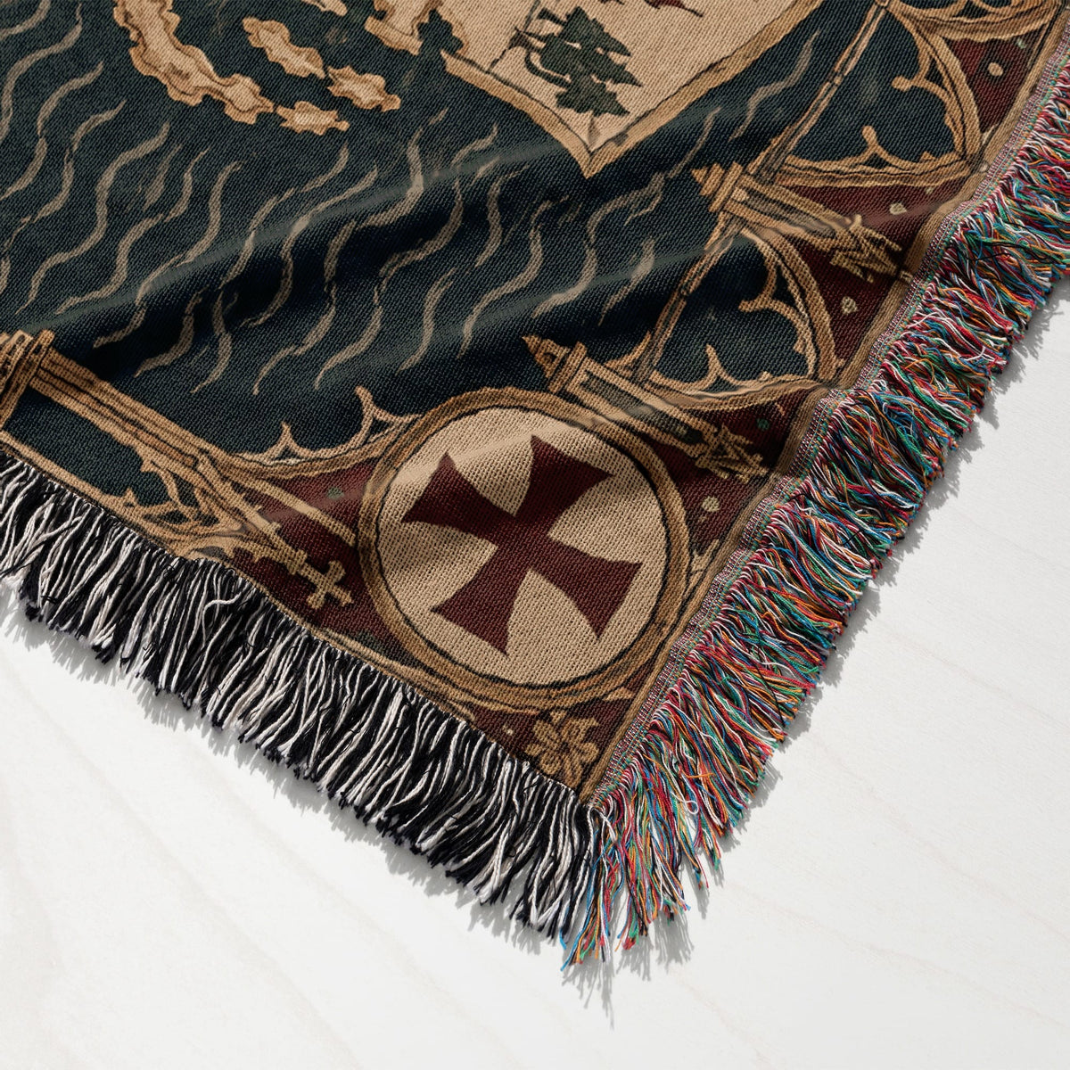 CalmNestStyle Mappa Mundi I Three Continents jacquard woven blanket