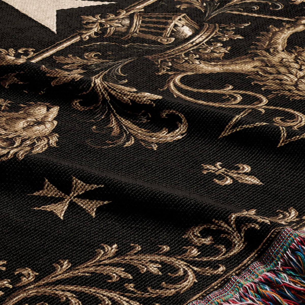 CalmNestStyle Order of Saint John Hospitallers Gold Banner Crest Woven Blanket jacquard woven blanket