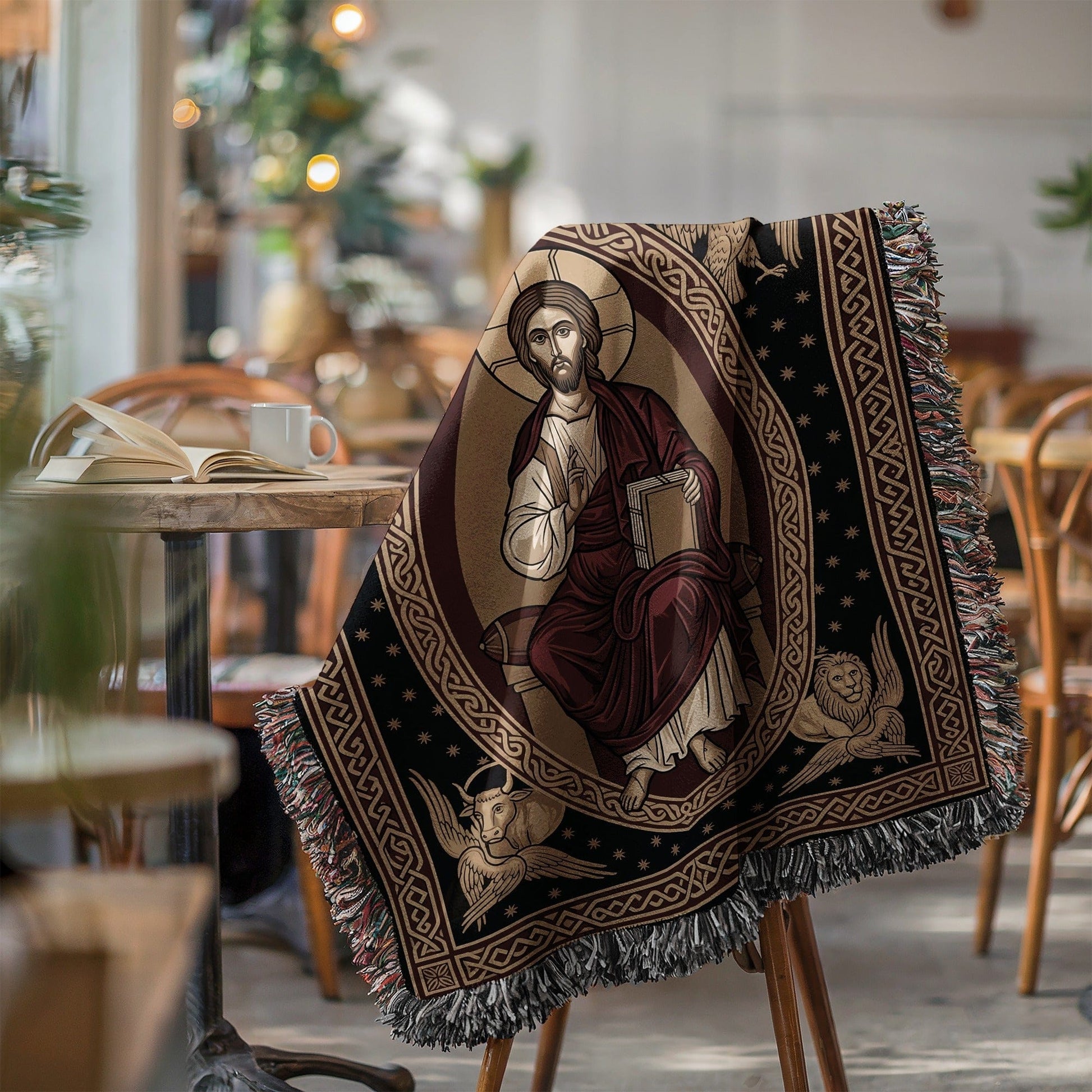 Religious Iconography Decorative Blanket for Cozy Home