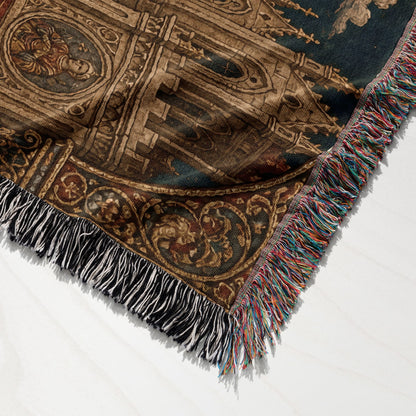CalmNestStyle Saint George Icon at the Castle jacquard woven blanket