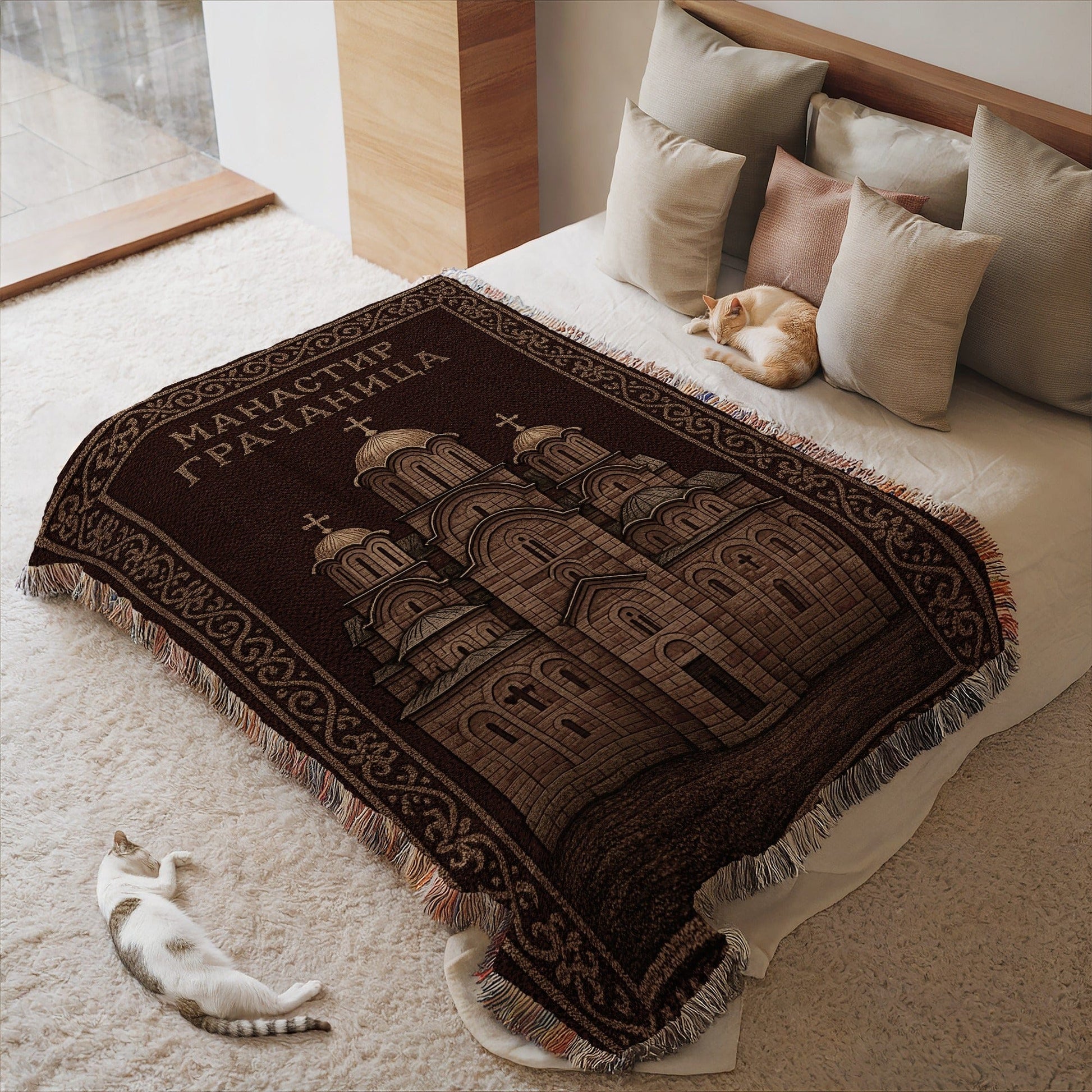 Decorative Manastir Gradac Church Tapestry Blanket