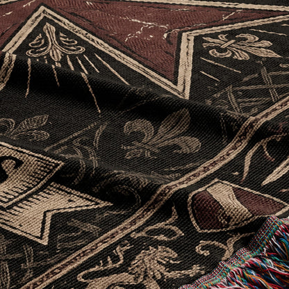 CalmNestStyle Order of Saint John Hospitallers Gold Dark Woven Blanket jacquard woven blanket