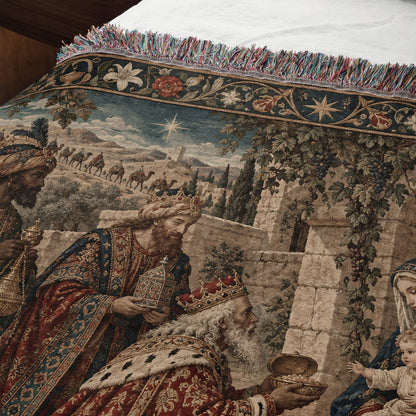 CalmNestStyle The Adoration of the Magi jacquard woven blanket