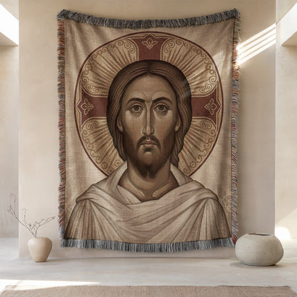 Jesus Christ Religious Icon Woven Wall Tapestry Product