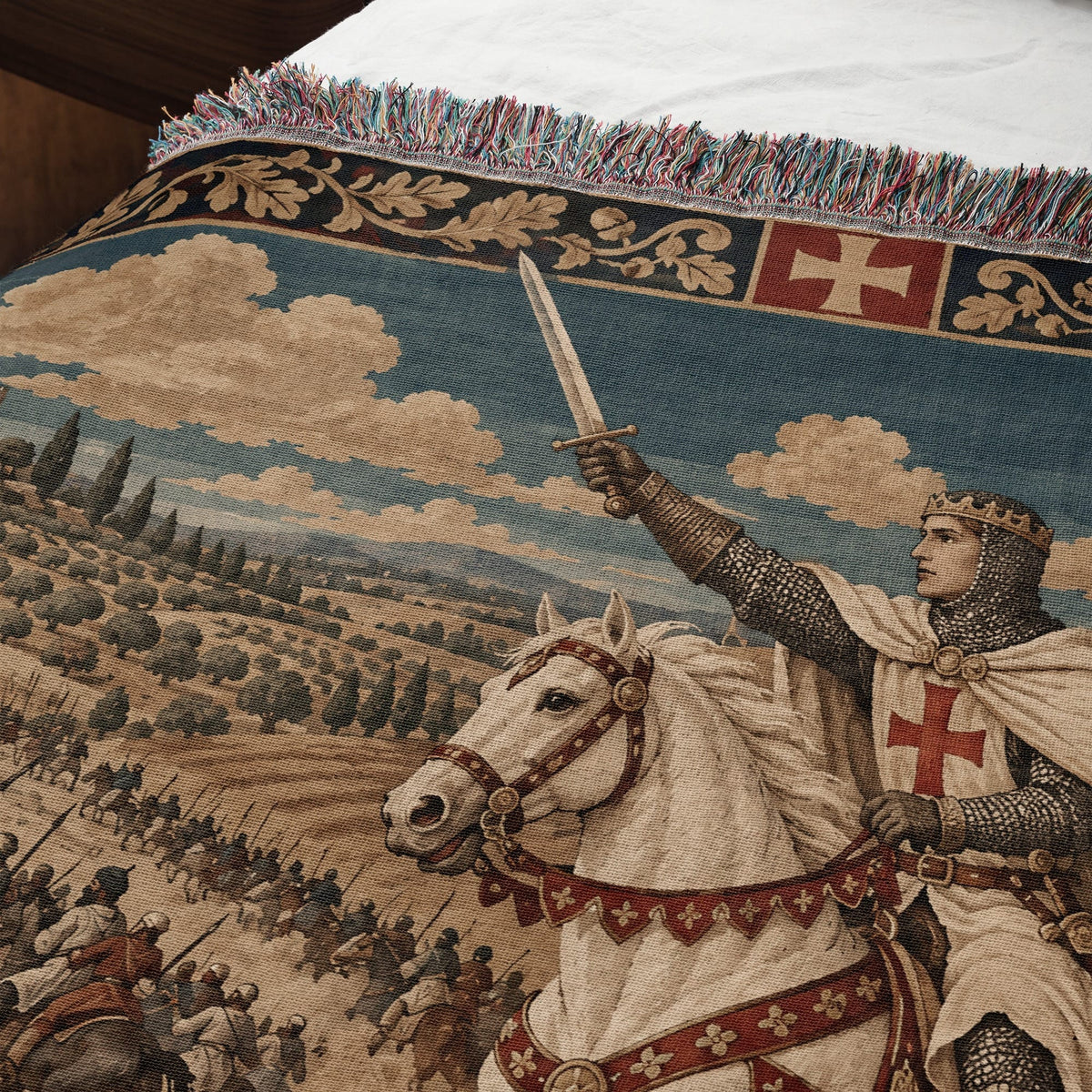 CalmNestStyle Baldwin IV Leading the Charge jacquard woven blanket