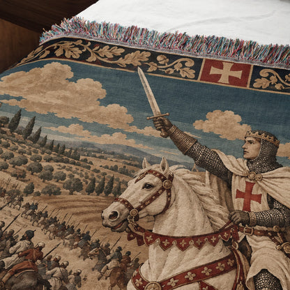 CalmNestStyle Baldwin IV Leading the Charge jacquard woven blanket